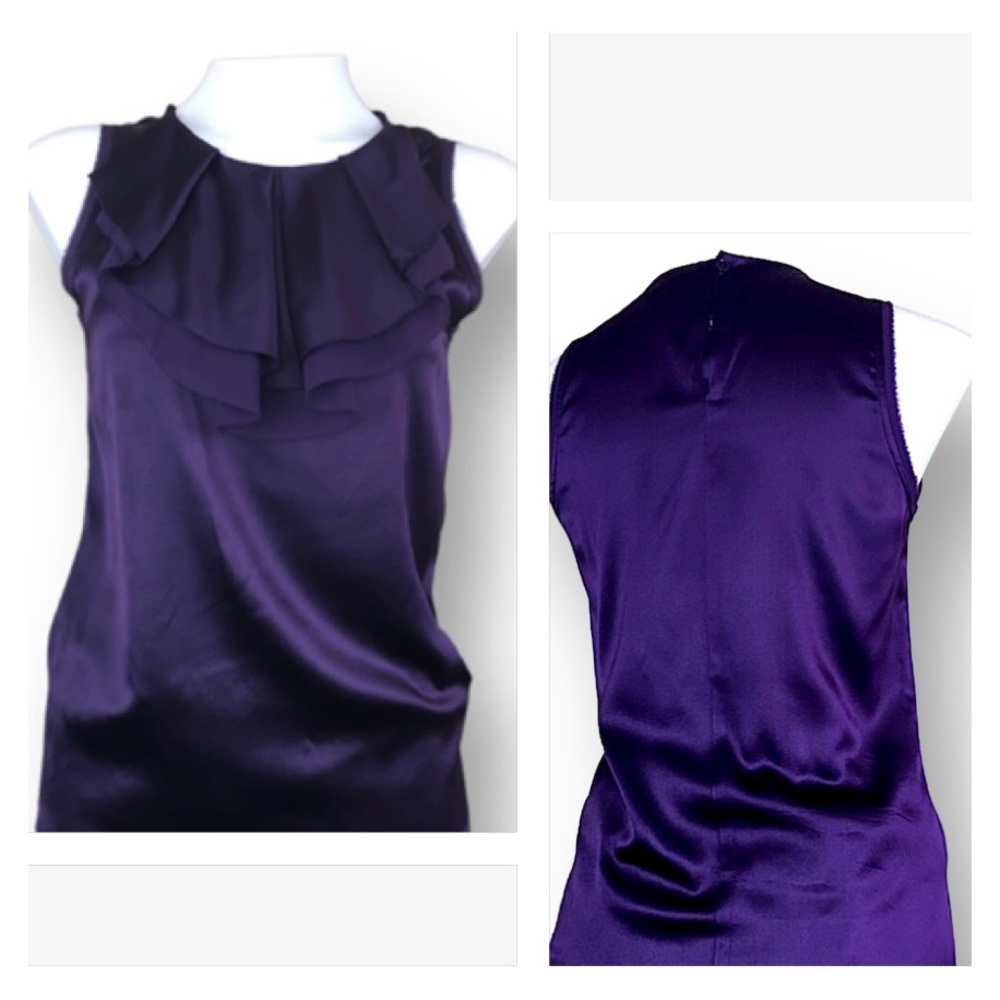 VINCE Purple Silk Sleeveless Top Tank
